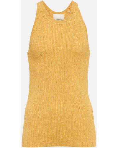Isabel Marant Merry Ribbed-knit Top - Yellow