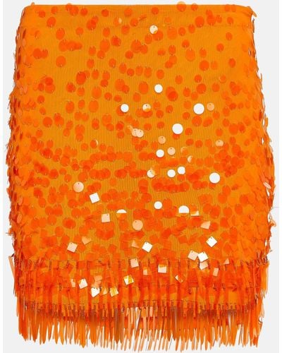 STAUD Sequined Miniskirt - Orange