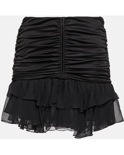 Blumarine Ruffle-trimmed Pleated Miniskirt - Black