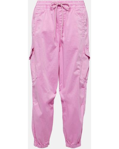 AG Jeans High-rise Cotton Cargo Pants - Pink