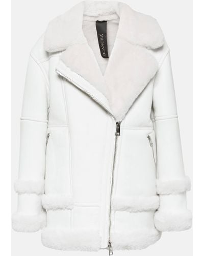 Blancha Leather And Shearling Jacket - White