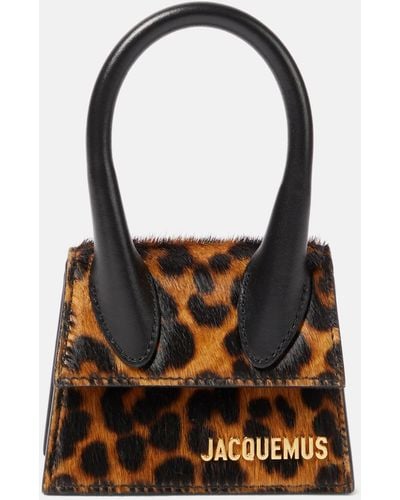 Jacquemus Le Chiquito Leopard-print Calf Hair Tote Bag - Black