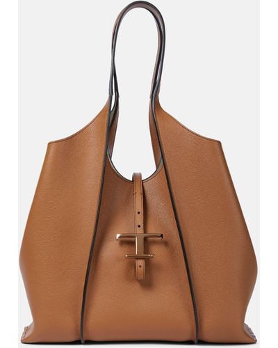Tod's Timeless Medium Leather Tote - Brown