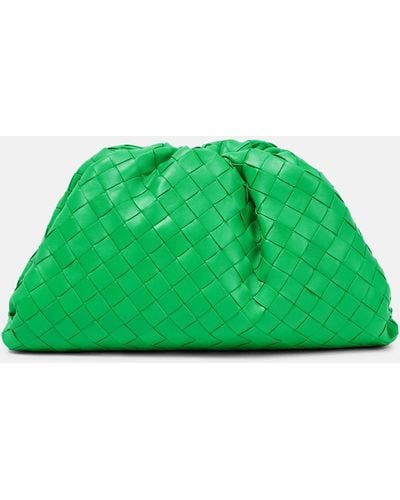 Bottega Veneta Pouch Teen Leather Clutch - Green