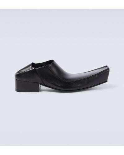 Balenciaga Romeo Leather Slippers - Black