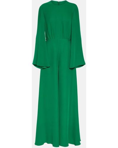 Valentino Cady Couture Silk Jumpsuit - Green
