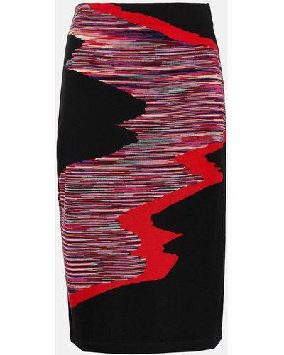 Missoni Space-dyed Wool Midi Skirt - Red