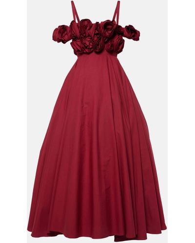 Giambattista Valli Floral-applique Cotton Gown - Red