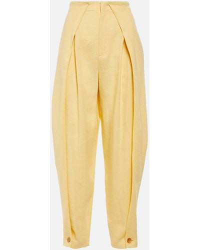 Loro Piana Linen Culottes - Yellow