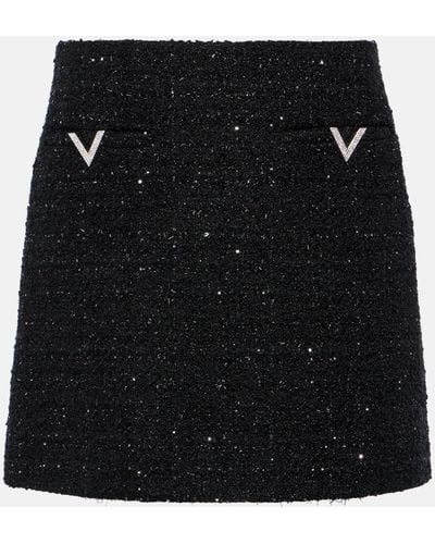Valentino Tweed Miniskirt - Black