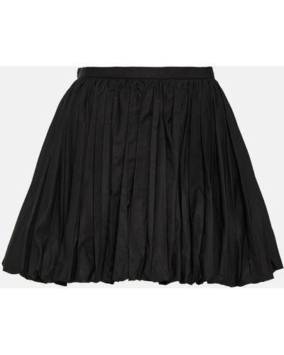Jil Sander Pleated Cotton Miniskirt - Black