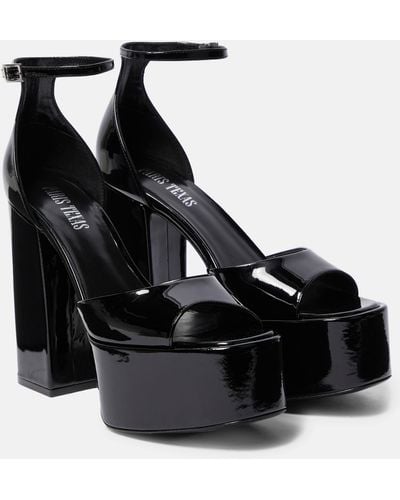 Paris Texas Tatiana Patent Leather Platform Sandals - Black