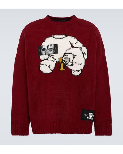 Undercover Intarsia Wool Sweater - Red