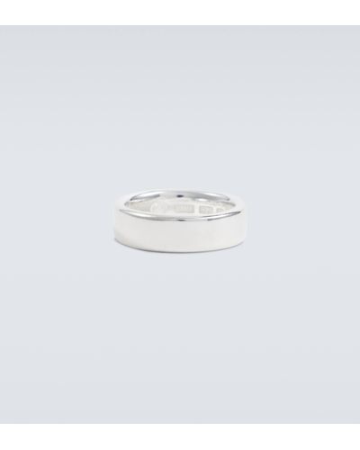 All_blues Tire Narrow Sterling Silver Ring - White