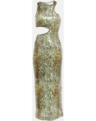 Stella McCartney Sequined Cutout Midi Dress - Green