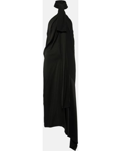 Givenchy Tie-neck Crepe Midi Dress - Black