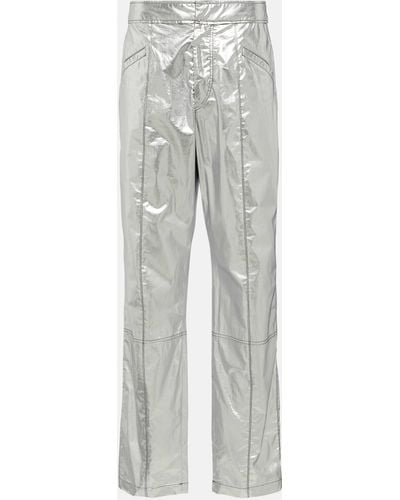 Isabel Marant Anea High-rise Coated Cotton Pants - Grey
