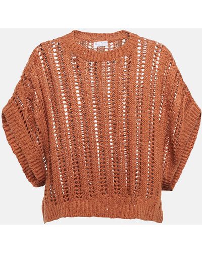 Brunello Cucinelli Linen, Cotton And Silk Sweater Vest - Multicolour