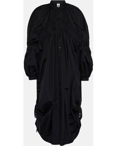 Noir Kei Ninomiya Draped Cotton Midi Dress - Black