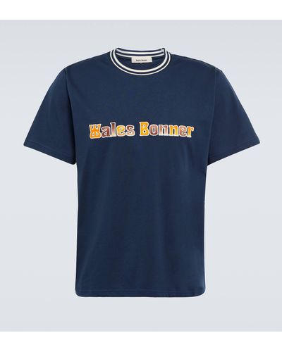 Wales Bonner Original Embroidered Cotton T-shirt - Blue