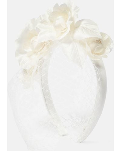 Jennifer Behr Bridal Camelia Silk-blend Headband - White