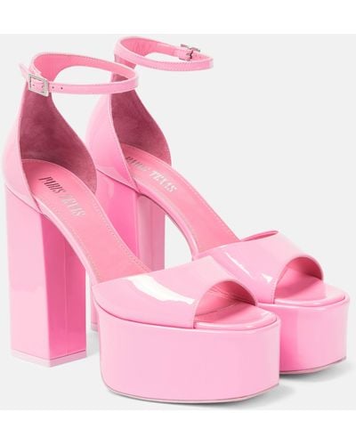 Paris Texas Tatiana Patent Leather Platform Sandals - Pink