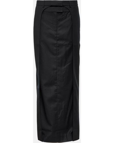 AYA MUSE Fera Pleated Wool Maxi Skirt - Black