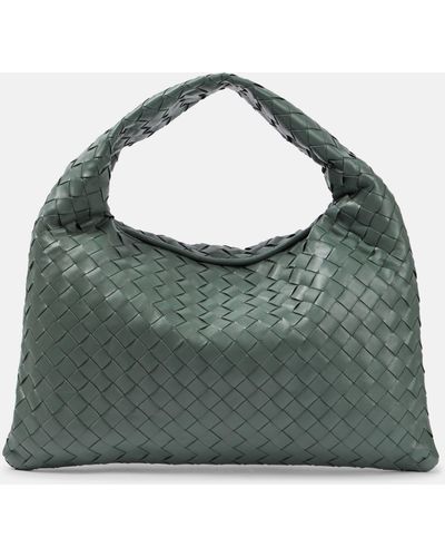 Bottega Veneta Hop Small Leather Tote Bag - Green