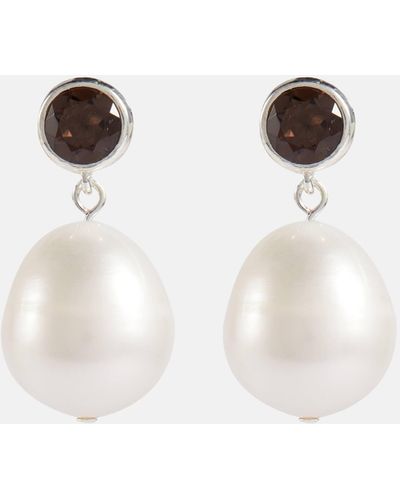 Sophie Buhai Neue Quartz And Pearl Earrings - White