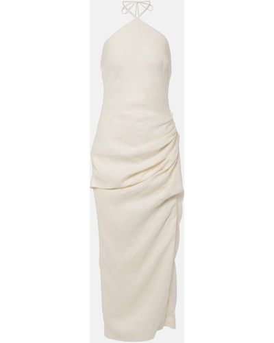 Jonathan Simkhai Hansel Halterneck Linen Maxi Dress - White