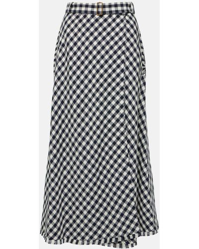 Etro Gingham Jacquard Midi Skirt - Black