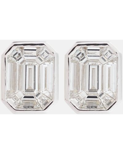 SHAY Illusion 18kt White Gold Earrings With Diamonds - Metallic