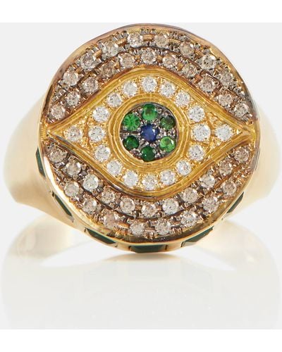 Ileana Makri Dawn Candy 18kt Gold Ring With Diamonds And Gemstones - Metallic
