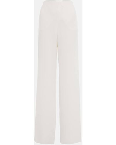 Valentino Straight Silk Pants - White