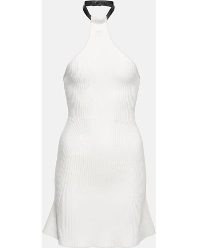 Courreges Ribbed-knit Halterneck Minidress - White