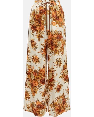 ALÉMAIS Alemais Derby Floral Wide-leg Silk Pants - Multicolour