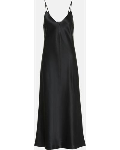 JOSEPH Clea Silk Satin Slip Dress - Black
