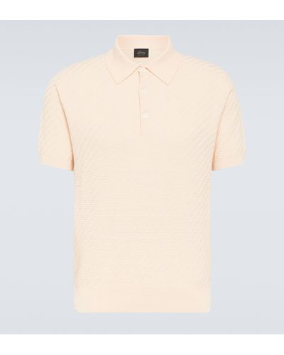Brioni Cotton, Silk, And Cashmere Polo Shirt - Natural