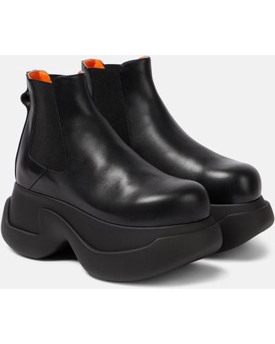 Marni Aras 23 Leather Platform Chelsea Boots - Black