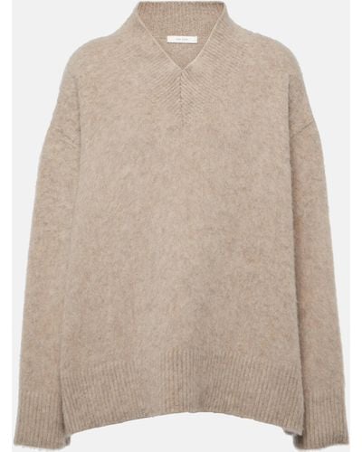 The Row Fayette Oversized Cashmere Sweater - Natural
