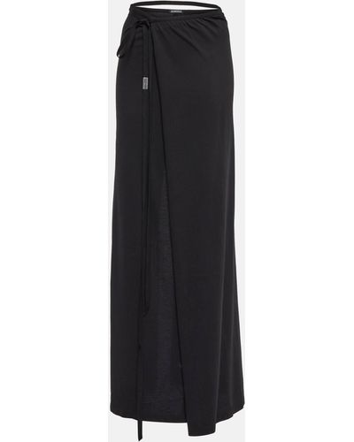 Ann Demeulemeester High-rise Cotton Wrap Maxi Skirt - Black