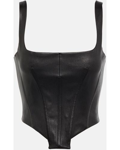 Stouls Leather Bustier - Black