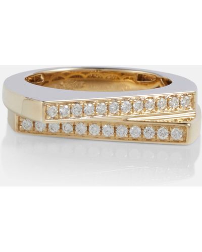 Rainbow K Handcuff 9kt Gold Ring With Diamonds - White