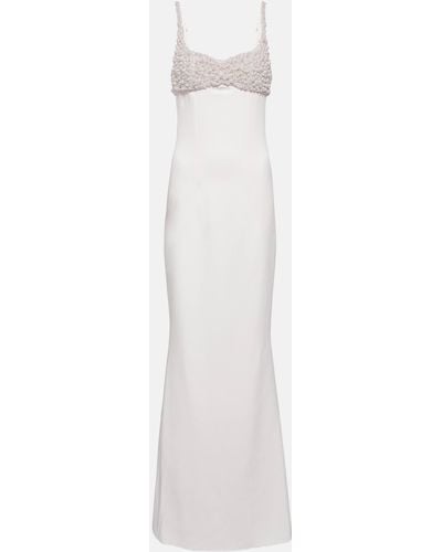 Safiyaa Bridal Beatriz Embellished Crepe Gown - White