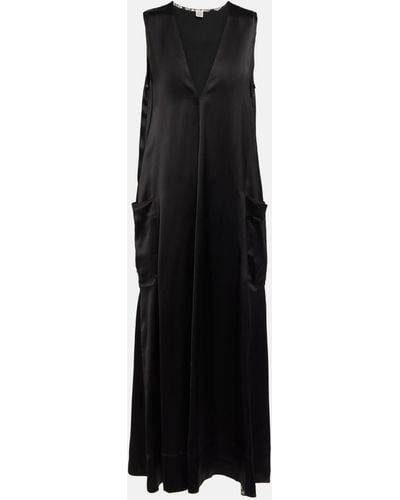 Totême Satin Midi Dress - Black