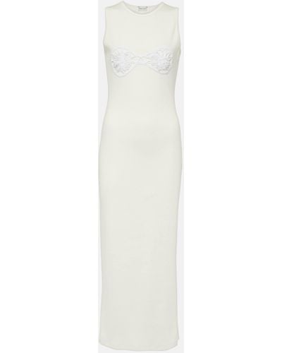 Magda Butrym Crochet-trimmed Cotton Midi Dress - White