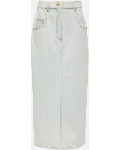 Nina Ricci Denim Maxi Skirt - White