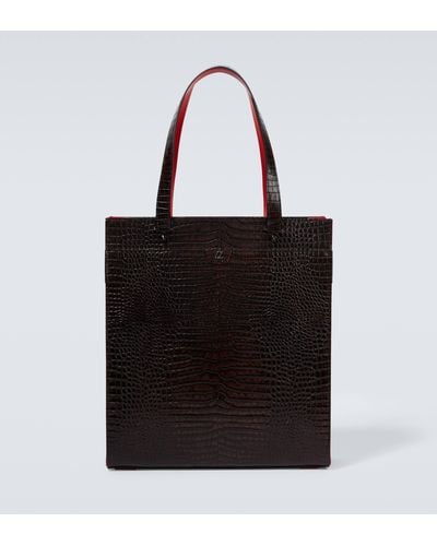 Christian Louboutin Croc-effect Leather Tote - Black