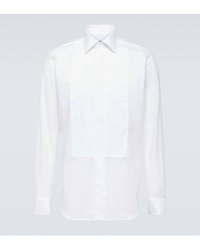 Canali Pleated Cotton Shirt - White