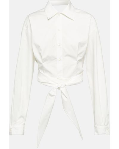 Ami Paris Self-tie Cotton Shirt - White